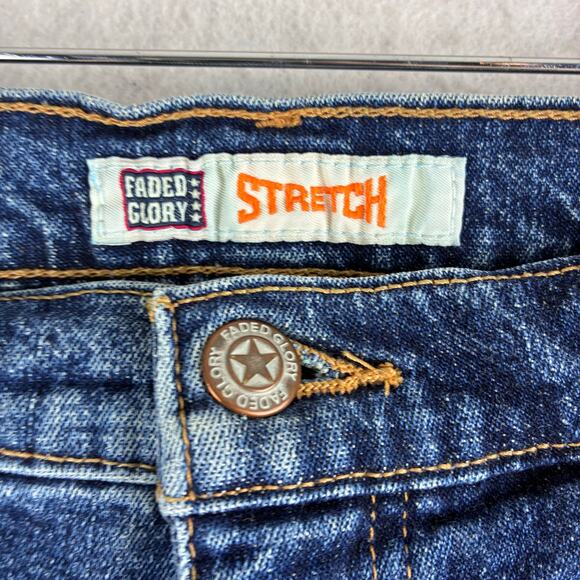 Vintage Faded Glory Straight Jeans Womens 16 Blue Cotton Stretch 32x29 Versatile - Picture 8 of 13